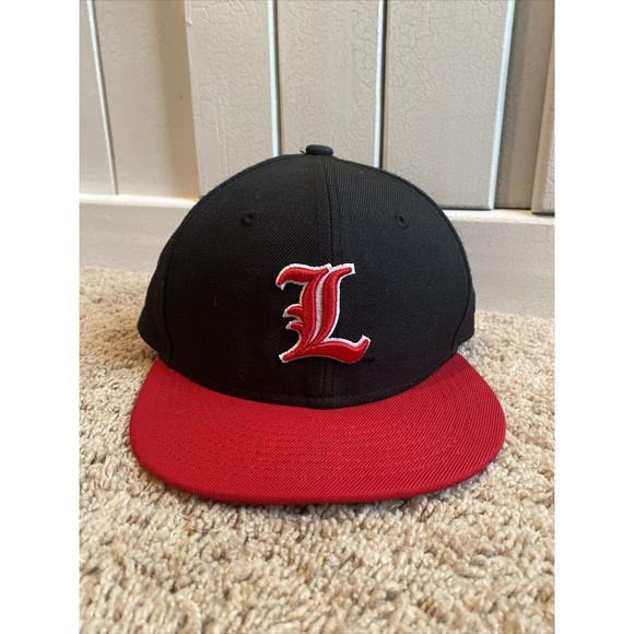 Louisville Cardinals New Era 59fifty Fitted Hat 6 3/4 Red & Black Script - Picture 1 of 5
